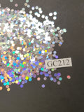 Silver Holographic - Hexagon - Chunky - GC212