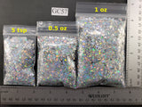 Four Point Star Mix - HOLOGRAPHIC GLITTER - Silver Holographic