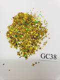 GOLD GLITTER - Gold Holographic - Four Point Star Mix